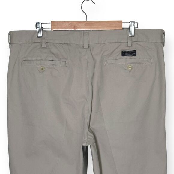 BANANA REPUBLIC Straight Leg 100%Cotton Arden Chino Pants Khaki Flat Front 38x32 - Picture 4 of 12